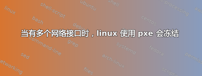 当有多个网络接口时，linux 使用 pxe 会冻结