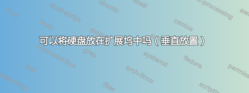 可以将硬盘放在扩展坞中吗（垂直放置）