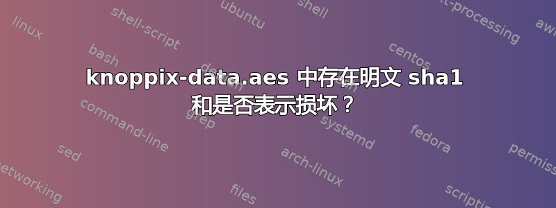 knoppix-data.aes 中存在明文 sha1 和是否表示损坏？