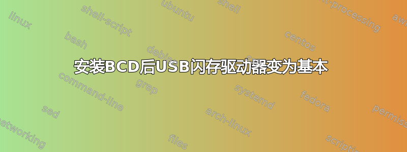 安装BCD后USB闪存驱动器变为基本