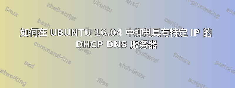 如何在 UBUNTU 16.04 中抑制具有特定 IP 的 DHCP DNS 服务器