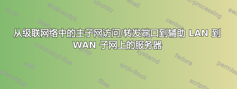 从级联网络中的主子网访问/转发端口到辅助 LAN 到 WAN 子网上的服务器