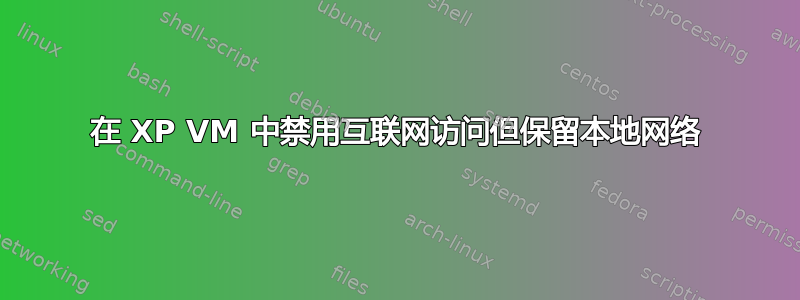 在 XP VM 中禁用互联网访问但保留本地网络