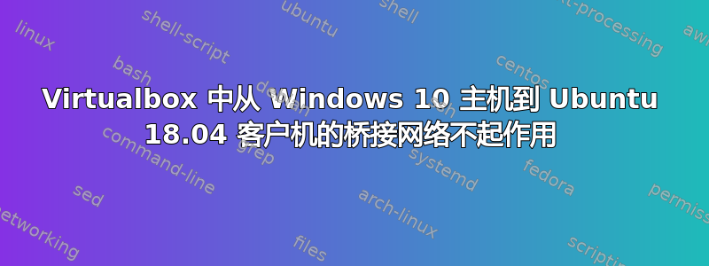 Virtualbox 中从 Windows 10 主机到 Ubuntu 18.04 客户机的桥接网络不起作用