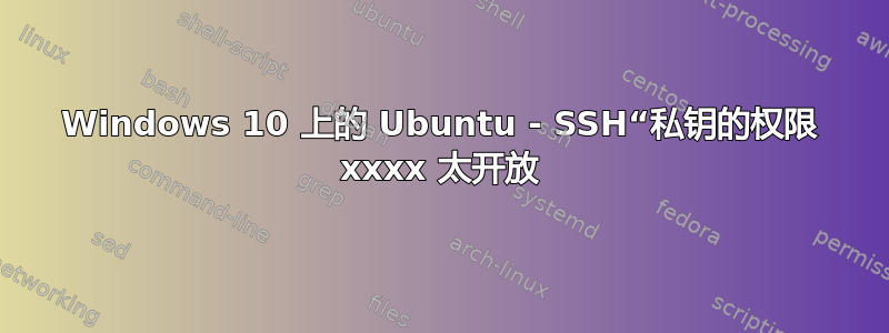 Windows 10 上的 Ubuntu - SSH“私钥的权限 xxxx 太开放