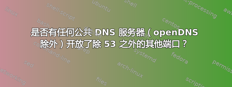 是否有任何公共 DNS 服务器（openDNS 除外）开放了除 53 之外的其他端口？