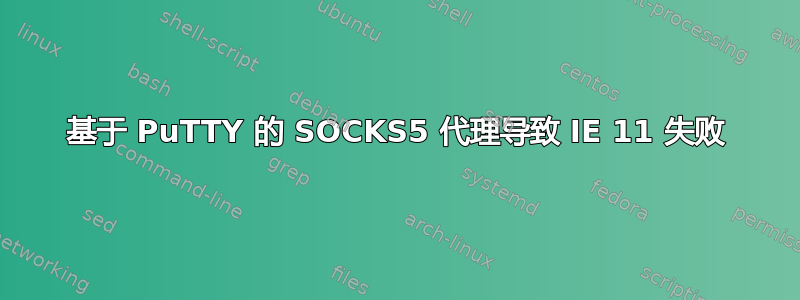 基于 PuTTY 的 SOCKS5 代理导致 IE 11 失败