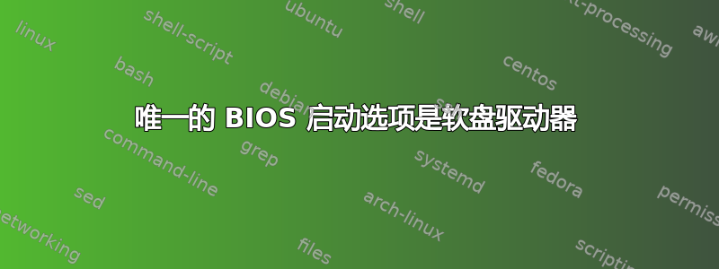 唯一的 BIOS 启动选项是软盘驱动器