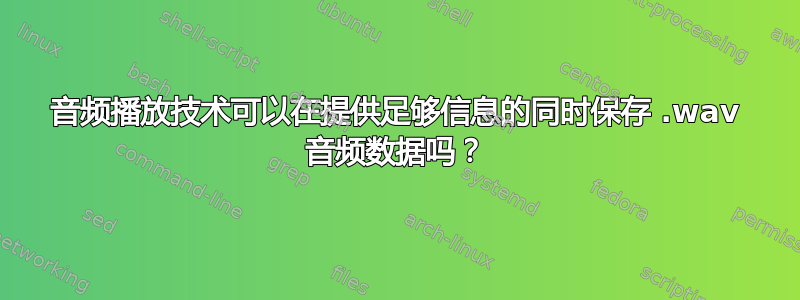 音频播放技术可以在提供足够信息的同时保存 .wav 音频数据吗？