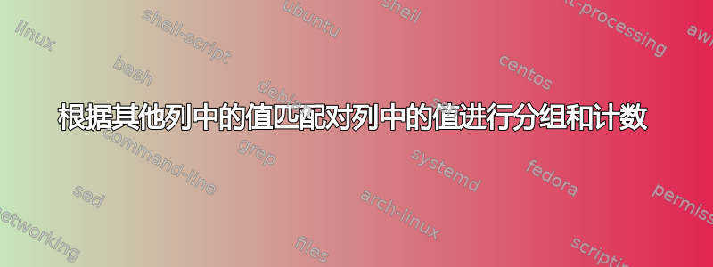 根据其他列中的值匹配对列中的值进行分组和计数