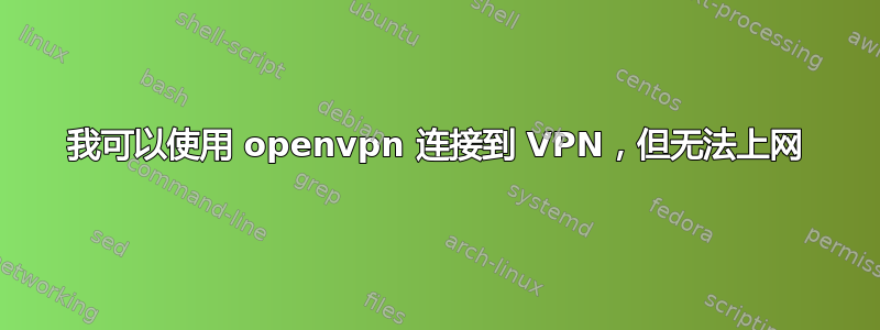 我可以使用 openvpn 连接到 VPN，但无法上网