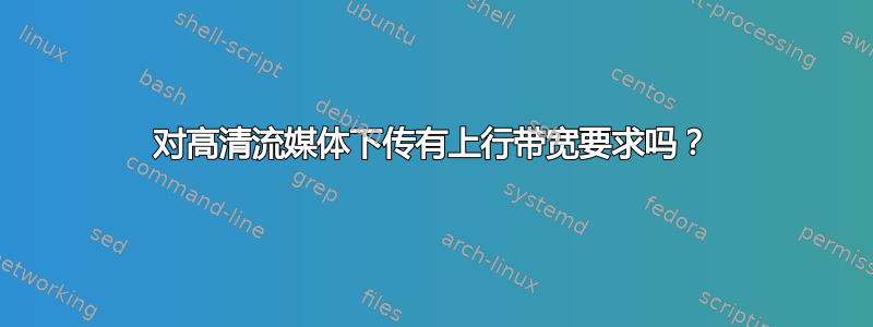 对高清流媒体下传有上行带宽要求吗？