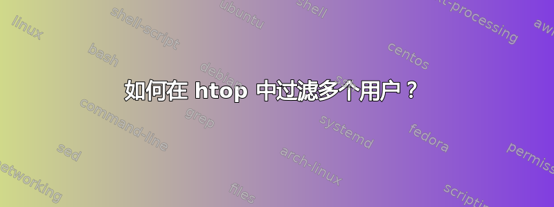 如何在 htop 中过滤多个用户？