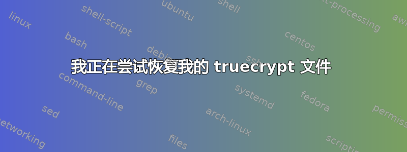 我正在尝试恢复我的 truecrypt 文件