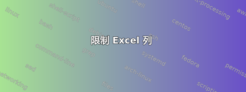 限制 Excel 列