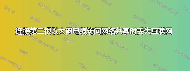 连接第二根以太网电缆访问网络共享时丢失互联网