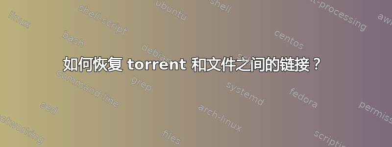如何恢复 torrent 和文件之间的链接？