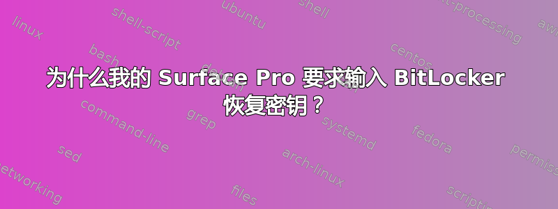 为什么我的 Surface Pro 要求输入 BitLocker 恢复密钥？