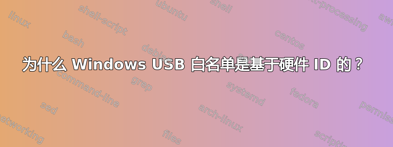 为什么 Windows USB 白名单是基于硬件 ID 的？