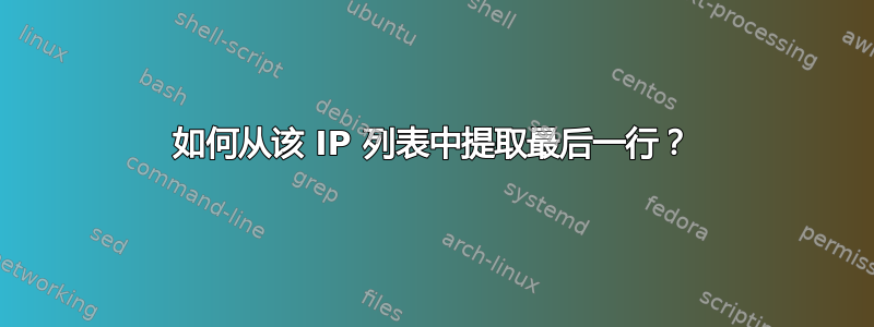 如何从该 IP 列表中提取最后一行？