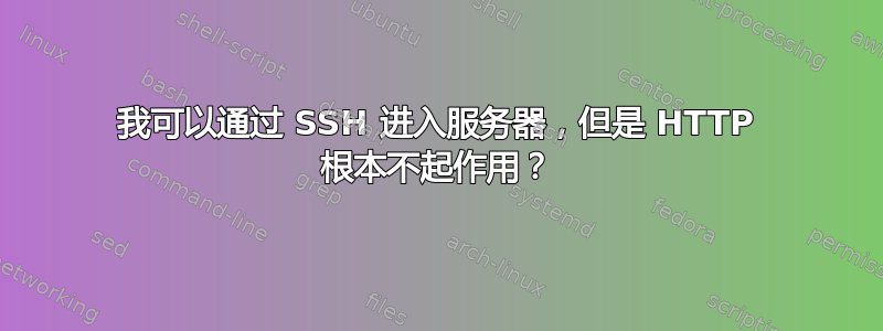 我可以通过 SSH 进入服务器，但是 HTTP 根本不起作用？