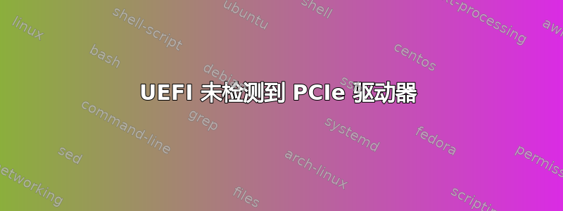 UEFI 未检测到 PCIe 驱动器