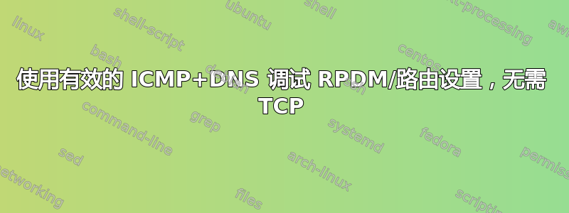 使用有效的 ICMP+DNS 调试 RPDM/路由设置，无需 TCP