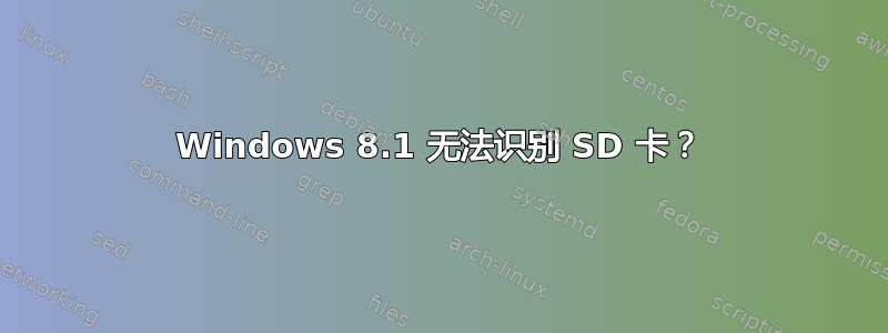 Windows 8.1 无法识别 SD 卡？