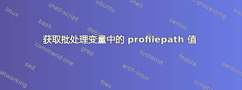 获取批处理变量中的 profilepath 值