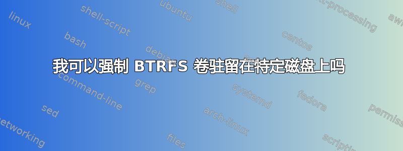 我可以强制 BTRFS 卷驻留在特定磁盘上吗