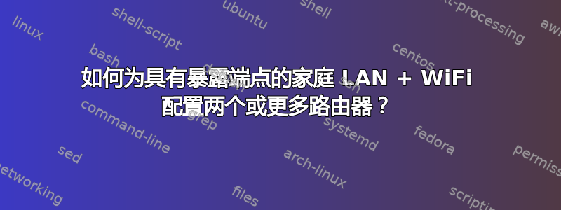 如何为具有暴露端点的家庭 LAN + WiFi 配置两个或更多路由器？