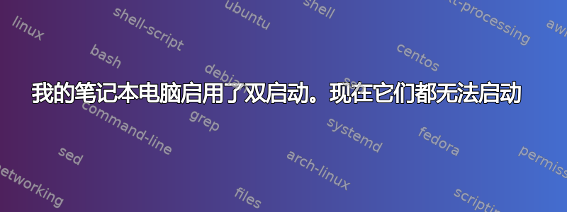 我的笔记本电脑启用了双启动。现在它们都无法启动 