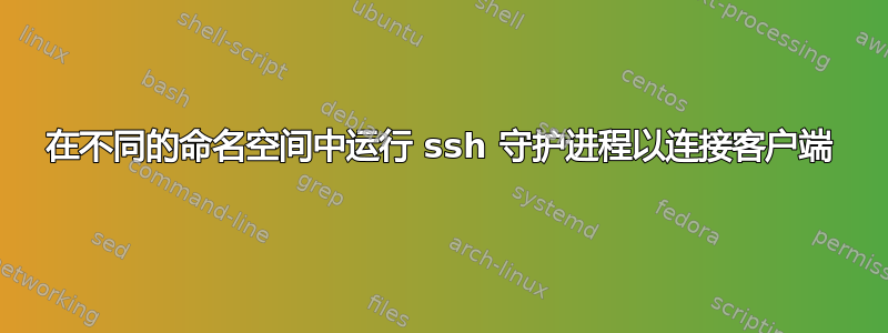 在不同的命名空间中运行 ssh 守护进程以连接客户端