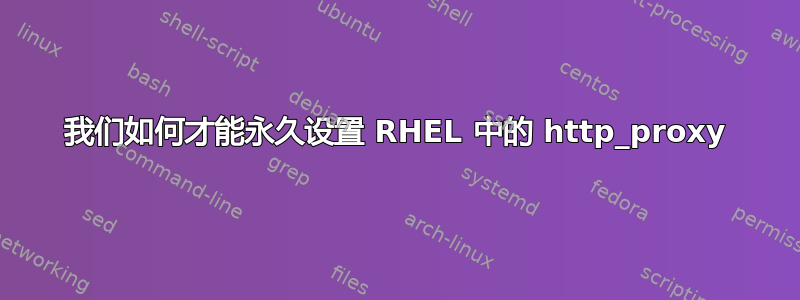 我们如何才能永久设置 RHEL 中的 http_proxy