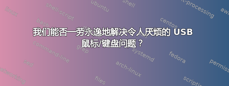 我们能否一劳永逸地解决令人厌烦的 USB 鼠标/键盘问题？