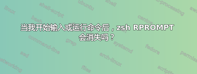 当我开始输入或运行命令后，zsh RPROMPT 会消失吗？