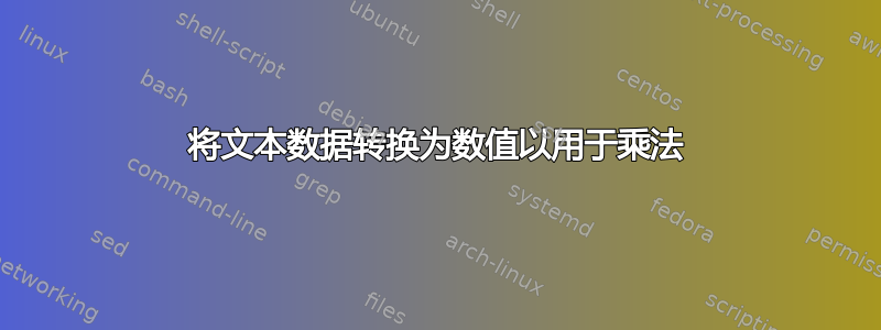 将文本数据转换为数值以用于乘法