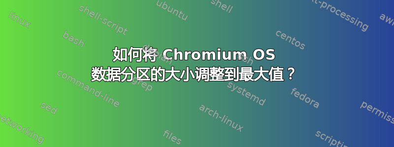 如何将 Chromium OS 数据分区的大小调整到最大值？