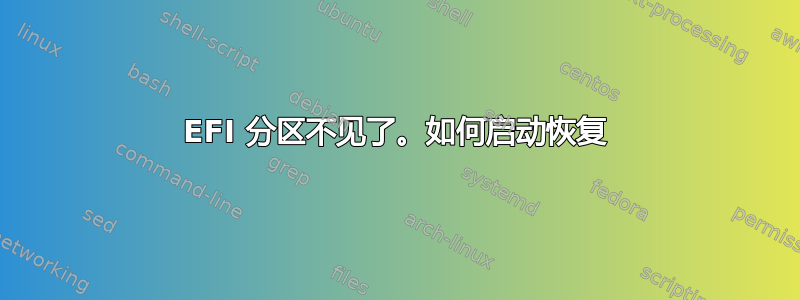 EFI 分区不见了。如何启动恢复