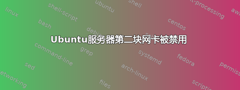 Ubuntu服务器第二块网卡被禁用