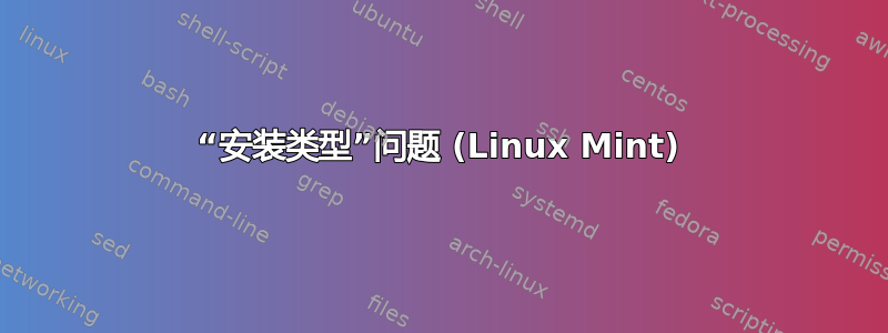 “安装类型”问题 (Linux Mint)