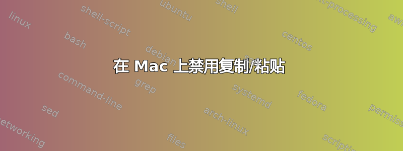 在 Mac 上禁用复制/粘贴