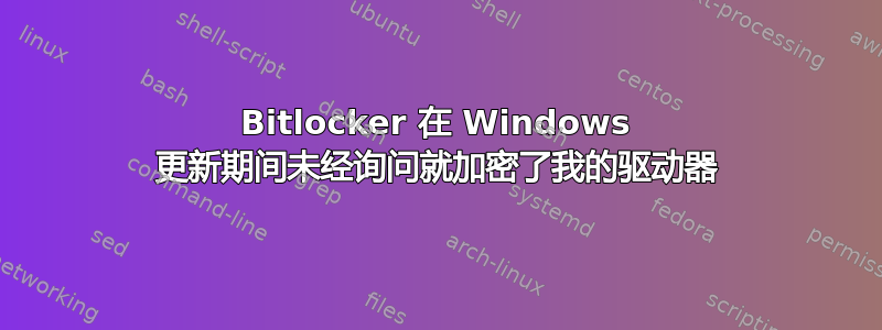 Bitlocker 在 Windows 更新期间未经询问就加密了我的驱动器