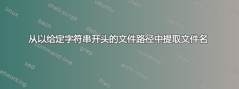 从以给定字符串开头的文件路径中提取文件名