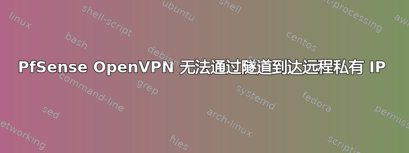 PfSense OpenVPN 无法通过隧道到达远程私有 IP