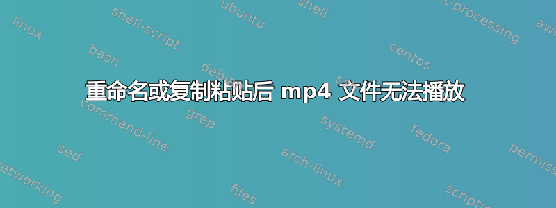 重命名或复制粘贴后 mp4 文件无法播放