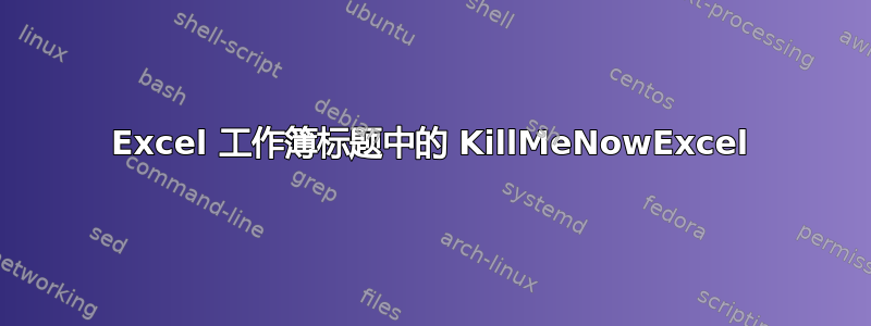 Excel 工作簿标题中的 KillMeNowExcel