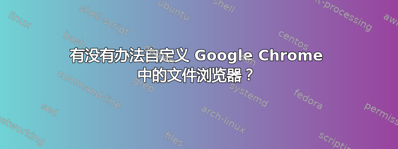 有没有办法自定义 Google Chrome 中的文件浏览器？