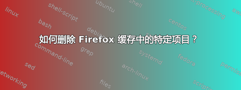 如何删除 Firefox 缓存中的特定项目？