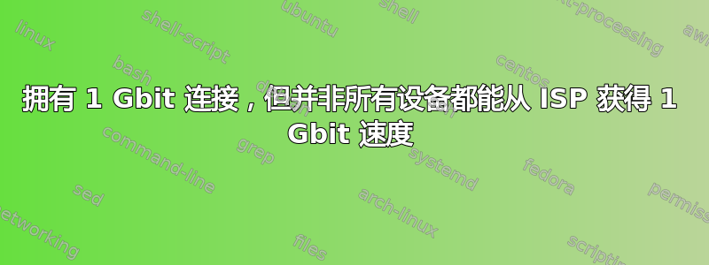 拥有 1 Gbit 连接，但并非所有设备都能从 ISP 获得 1 Gbit 速度